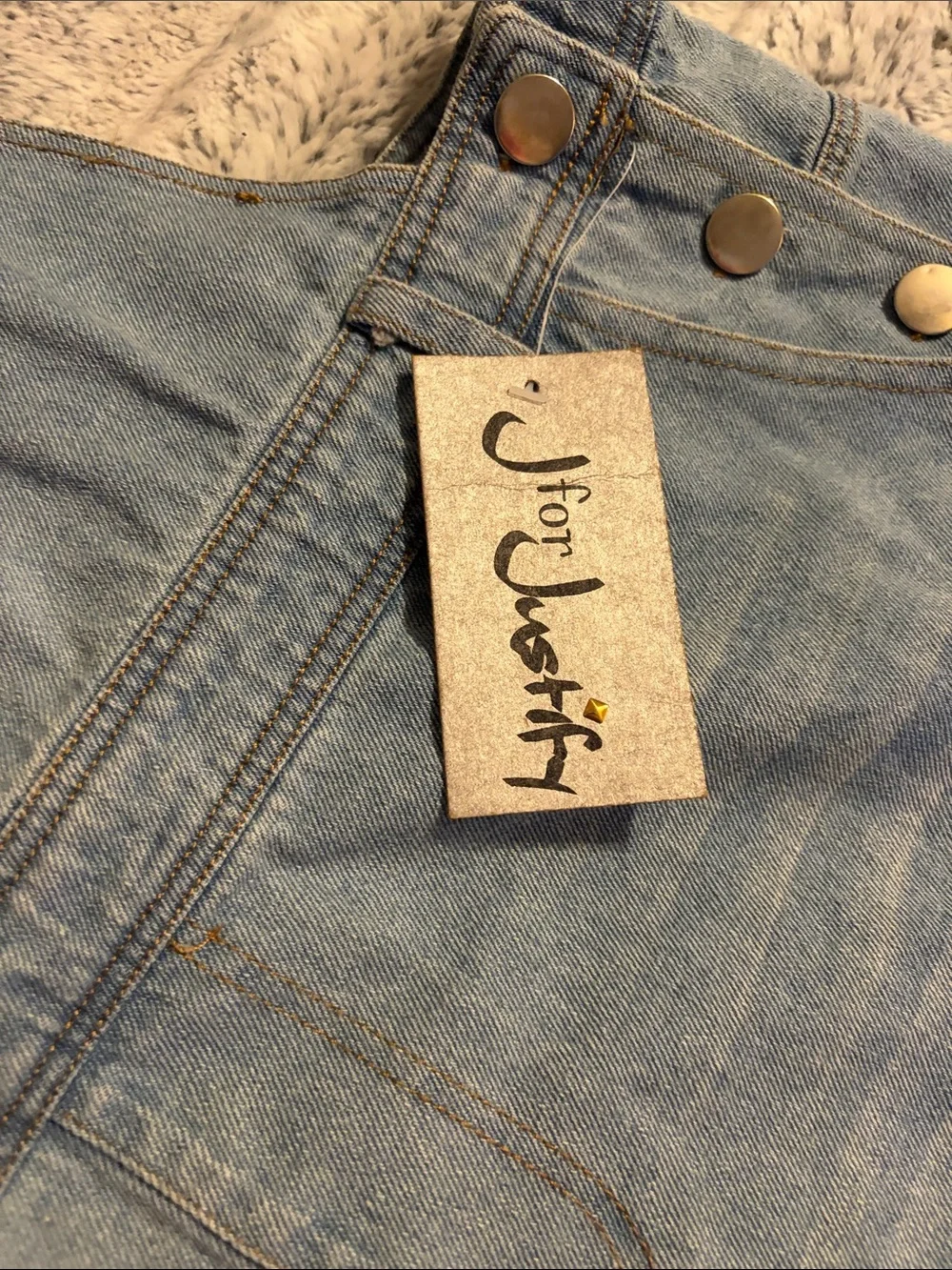 NWT Light Blue Denim Overall Skirt - Picture 2 of 3